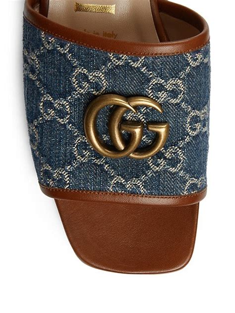 gucci double g sandals 8.5|gucci jolie denim flats sandals.